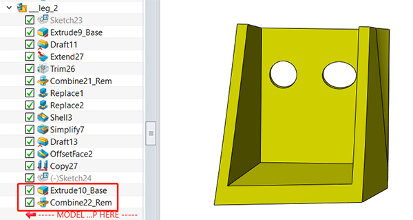 Figure 9. Generate the leg structure