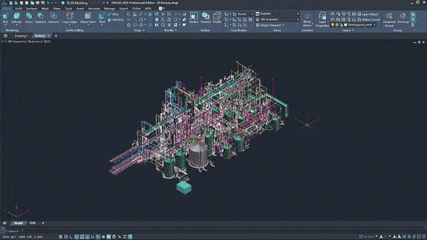 Abb.: 1. Pan, Zoom and Skalieren von 3D Modellen in ZWCAD 2025
